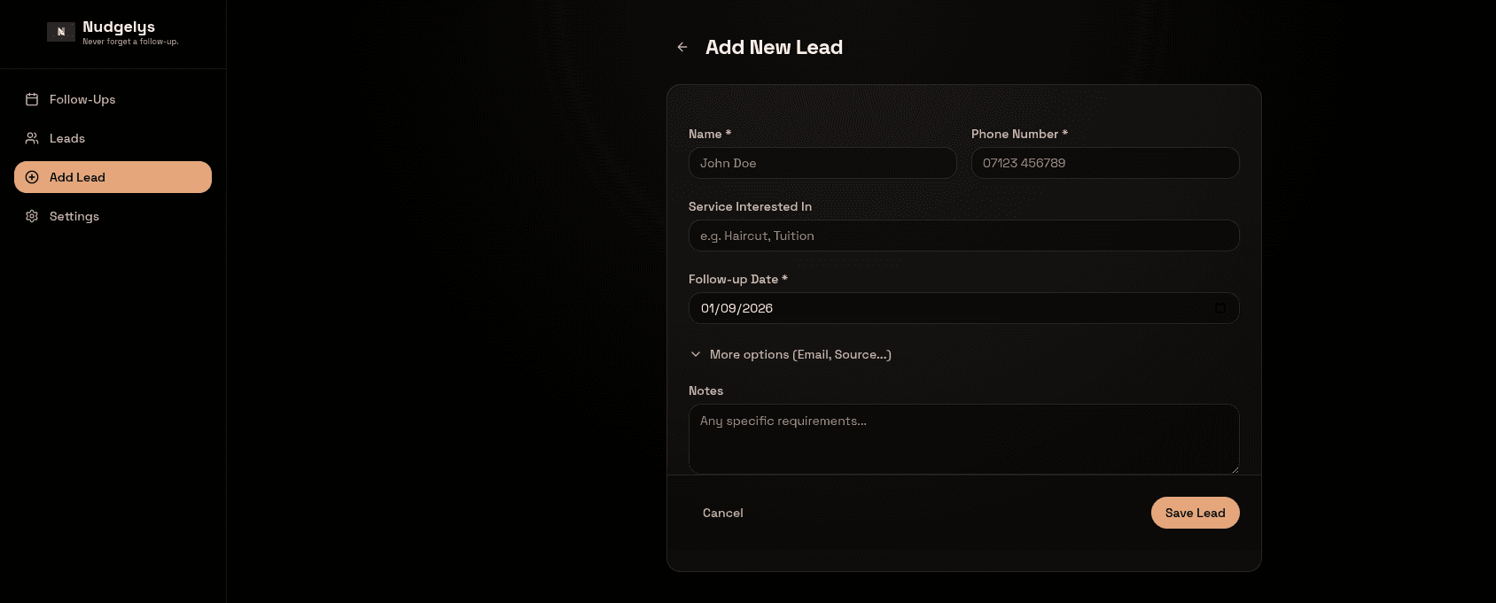 1. Add a lead the moment they reply